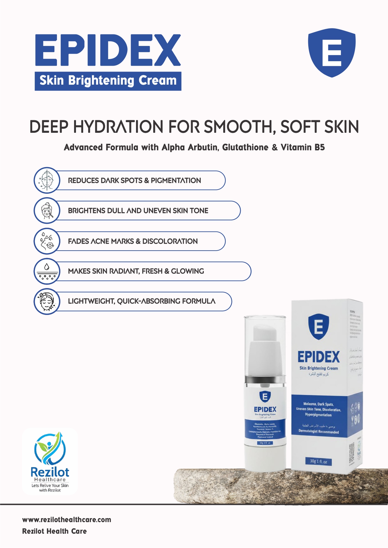 EpiDex Skin Brightening Cream  by Rezilot Health Care